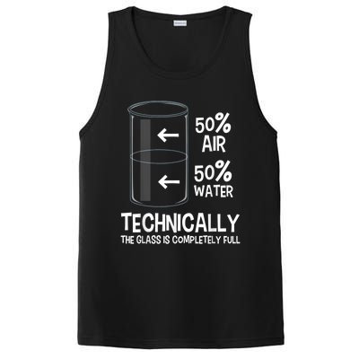 Technically The Glass Is Full Gift Chemistry Humor Science Great Gift PosiCharge Competitor Tank