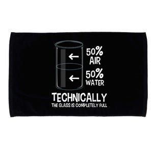 Technically The Glass Is Full Gift Chemistry Humor Science Great Gift Microfiber Hand Towel