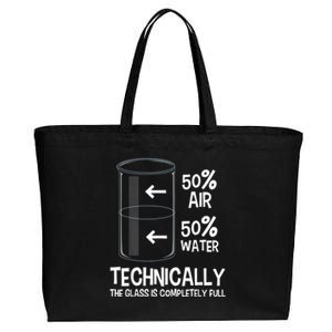 Technically The Glass Is Full Gift Chemistry Humor Science Great Gift Cotton Canvas Jumbo Tote