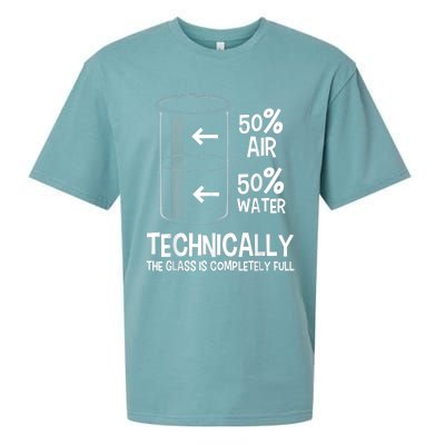 Technically The Glass Is Full Gift Chemistry Humor Science Great Gift Sueded Cloud Jersey T-Shirt