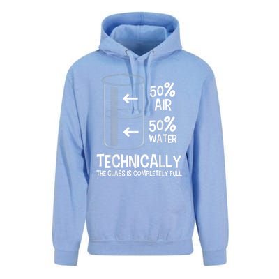 Technically The Glass Is Full Gift Chemistry Humor Science Great Gift Unisex Surf Hoodie