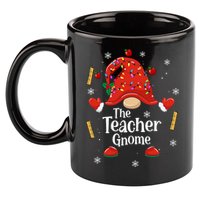 The Teacher Gnome Holiday Festive 11oz C Handle Ceramic Mug