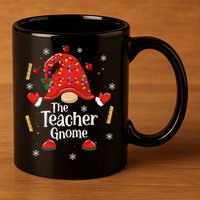 The Teacher Gnome Holiday Festive 11oz C Handle Ceramic Mug