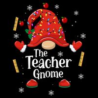 The Teacher Gnome Holiday Festive Drawstring Bag