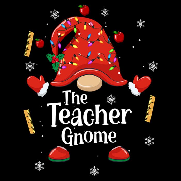 The Teacher Gnome Holiday Festive Drawstring Bag