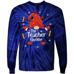 The Teacher Gnome Holiday Festive Tie-Dye Long Sleeve Shirt