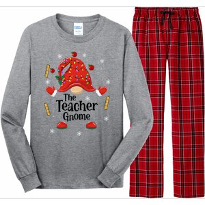 The Teacher Gnome Holiday Festive Long Sleeve Pajama Set