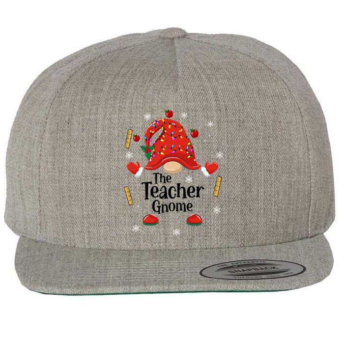 The Teacher Gnome Holiday Festive Wool Snapback Cap