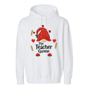 The Teacher Gnome Holiday Festive Garment-Dyed Fleece Hoodie