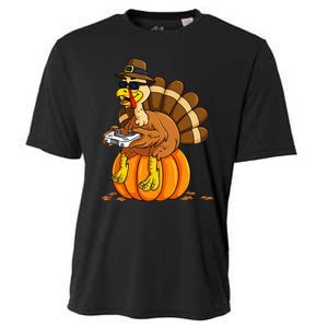 Thanksgiving Turkey Gamer Pumpkin Gaming Cooling Performance Crew T-Shirt