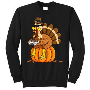 Thanksgiving Turkey Gamer Pumpkin Gaming Sweatshirt