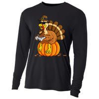 Thanksgiving Turkey Gamer Pumpkin Gaming Cooling Performance Long Sleeve Crew