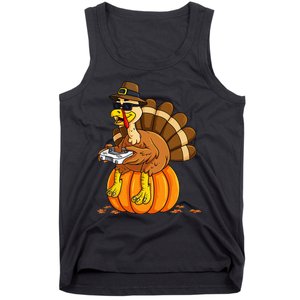 Thanksgiving Turkey Gamer Pumpkin Gaming Tank Top