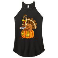 Thanksgiving Turkey Gamer Pumpkin Gaming Women's Perfect Tri Rocker Tank