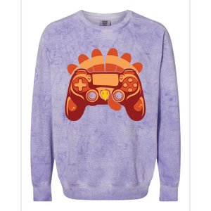 Thanksgiving Turkey Gaming Controller Video Game Gift Colorblast Crewneck Sweatshirt