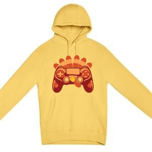 Thanksgiving Turkey Gaming Controller Video Game Gift Premium Pullover Hoodie