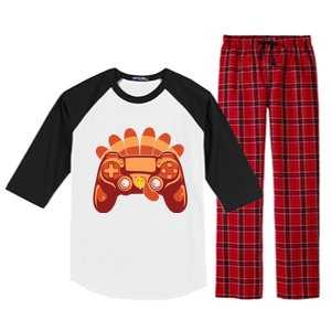 Thanksgiving Turkey Gaming Controller Video Game Gift Raglan Sleeve Pajama Set