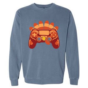 Thanksgiving Turkey Gaming Controller Video Game Gift Garment-Dyed Sweatshirt