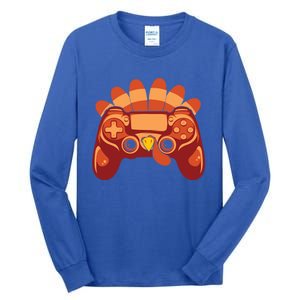 Thanksgiving Turkey Gaming Controller Video Game Gift Tall Long Sleeve T-Shirt