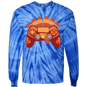 Thanksgiving Turkey Gaming Controller Video Game Gift Tie-Dye Long Sleeve Shirt