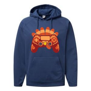 Thanksgiving Turkey Gaming Controller Video Game Gift Performance Fleece Hoodie