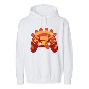 Thanksgiving Turkey Gaming Controller Video Game Gift Garment-Dyed Fleece Hoodie