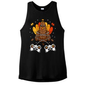 Thanksgiving Turkey Gamer Controller Fun Ladies PosiCharge Tri-Blend Wicking Tank