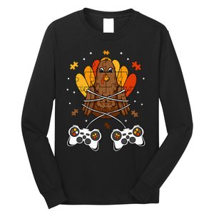 Thanksgiving Turkey Gamer Controller Fun Long Sleeve Shirt