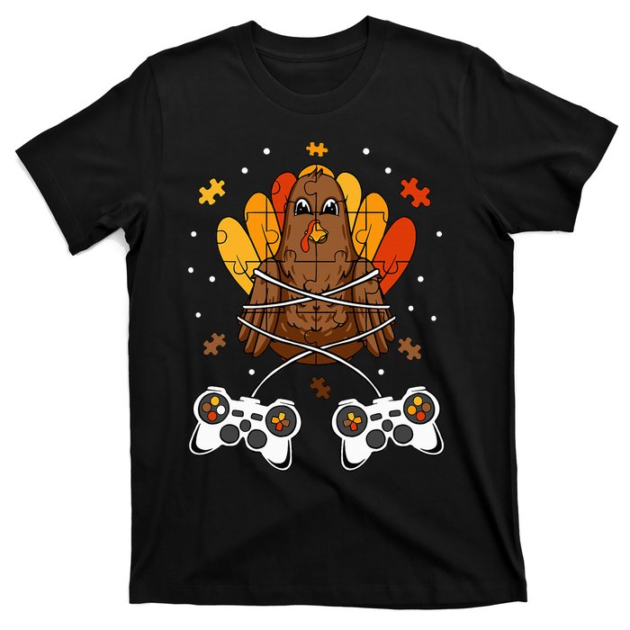 Thanksgiving Turkey Gamer Controller Fun T-Shirt