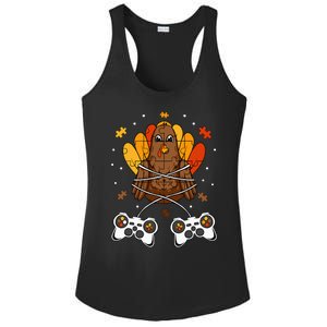 Thanksgiving Turkey Gamer Controller Fun Ladies PosiCharge Competitor Racerback Tank