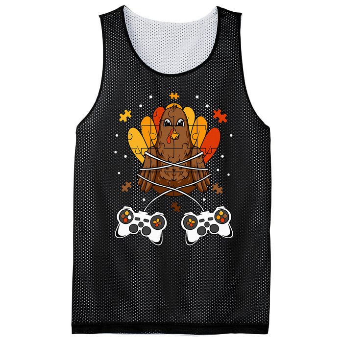 Thanksgiving Turkey Gamer Controller Fun Mesh Reversible Basketball Jersey Tank