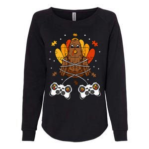 Thanksgiving Turkey Gamer Controller Fun Womens California Wash Sweatshirt