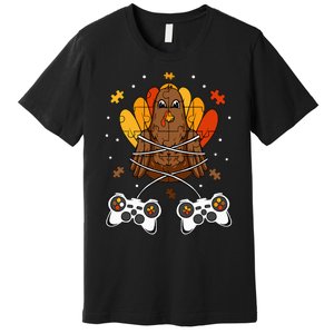 Thanksgiving Turkey Gamer Controller Fun Premium T-Shirt