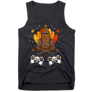 Thanksgiving Turkey Gamer Controller Fun Tank Top