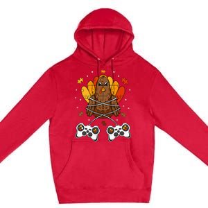 Thanksgiving Turkey Gamer Controller Fun Premium Pullover Hoodie