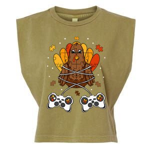 Thanksgiving Turkey Gamer Controller Fun Garment-Dyed Women's Muscle Tee