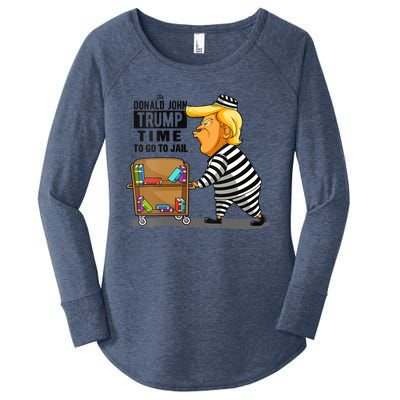 Time To Go To Jail Funny Anti Trump Women's Perfect Tri Tunic Long Sleeve Shirt