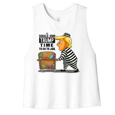 Time To Go To Jail Funny Anti Trump Women's Racerback Cropped Tank