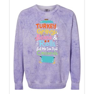 Thanksgiving Turkey Gravy Casserole Gift Colorblast Crewneck Sweatshirt