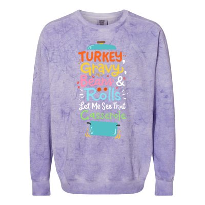 Thanksgiving Turkey Gravy Casserole Gift Colorblast Crewneck Sweatshirt