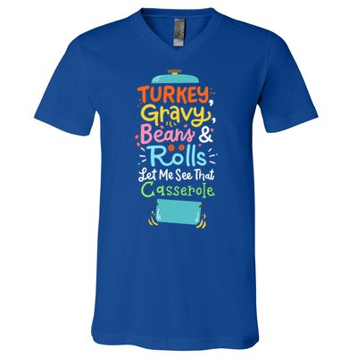 Thanksgiving Turkey Gravy Casserole Gift V-Neck T-Shirt