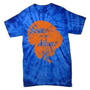 Thanksgiving Turkey Gobble Til You Wobble Orange Gift Tie-Dye T-Shirt