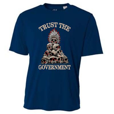 Trust The Government Skull Native American Vintage Cooling Performance Crew T-Shirt