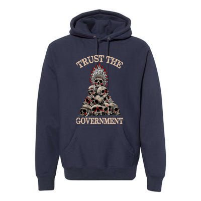 Trust The Government Skull Native American Vintage Premium Hoodie