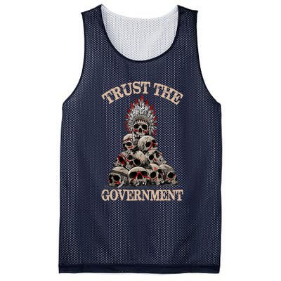 Trust The Government Skull Native American Vintage Mesh Reversible Basketball Jersey Tank