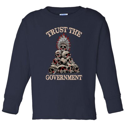 Trust The Government Skull Native American Vintage Toddler Long Sleeve Shirt