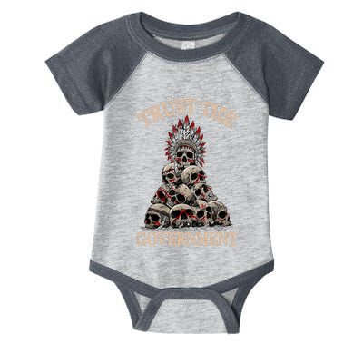 Trust The Government Skull Native American Vintage Infant Baby Jersey Bodysuit