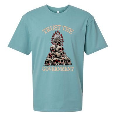 Trust The Government Skull Native American Vintage Sueded Cloud Jersey T-Shirt