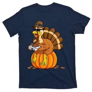 Thanksgiving Turkey Gamer Pumpkin BoysShirts Teens Gaming T-Shirt