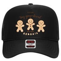 Team Tiny Gingerbread Nicu Crew Neonatal Icu Nurse Christmas High Crown Mesh Back Trucker Hat